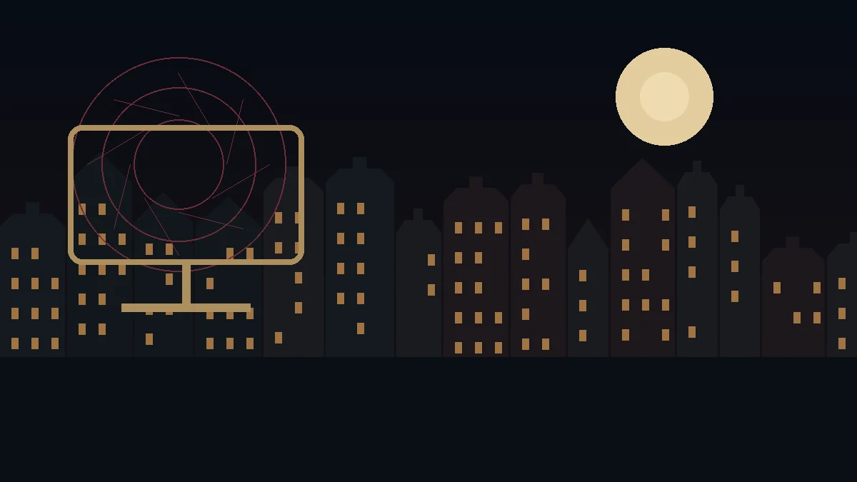 Original computer display and Amsterdam skyline artwork